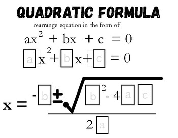 Preview of Quadratic Formula Template