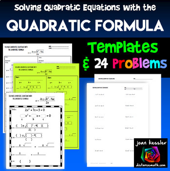 Preview of Quadratic Formula Templates Graphic Organizer plus Practice