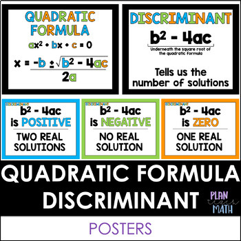 Preview of Quadratic Formula and Discriminant Posters