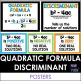 Quadratic Formula and Discriminant Posters