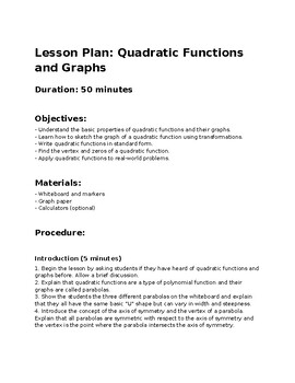 Preview of Quadratic Function