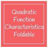 Quadratic Function Characteristics Foldable