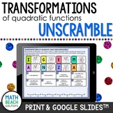Quadratic Function Transformations Activity for Google Slides ™