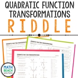 Quadratic Function Transformations Riddle Activity