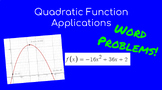 Quadratic Function Word Problems -- Video Notes w/ Graphic