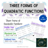 Quadratic Functions | 3 Forms of Quadratic Anchor Chart & 