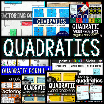 Preview of Quadratic Functions Bundle