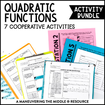 Preview of Quadratic Functions Activity Bundle | Graphing Quadratic Functions Activities