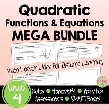 Preview of Quadratic Functions MEGA Bundle (Algebra 2 - Unit 4)
