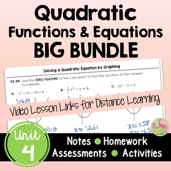 Preview of Quadratic Functions BIG Bundle (Algebra 2 - Unit 4)