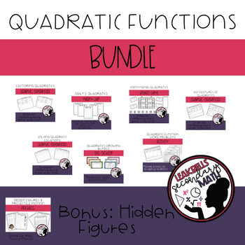Preview of Quadratic Functions Bundle PLUS Hidden Figures Bonus