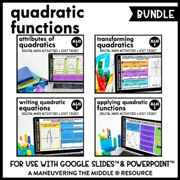 Preview of Quadratic Functions Digital Math Activity Bundle | Algebra 1