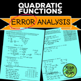 Quadratic Functions Error Analysis Practice Worksheet