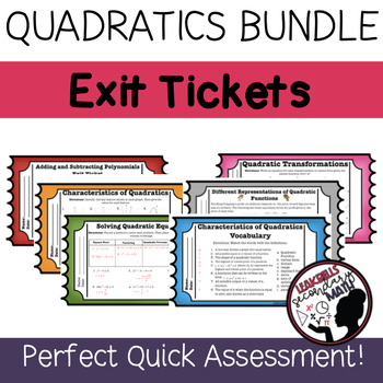 Preview of Quadratic Functions Exit Ticket Bundle