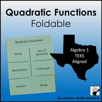 Preview of Quadratic Functions Foldable