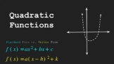 Quadratic Functions Graphic Organizer