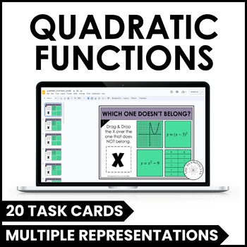 Preview of Quadratic Functions Graphs Tables Equations Word Problems Activity