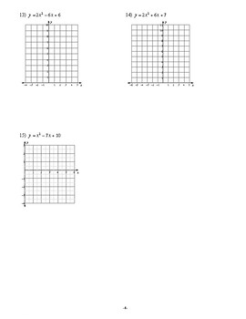 quadratic functions homework 1