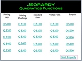 Quadratic Functions Jeopardy
