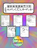 Quadratic Functions Notes Bundle