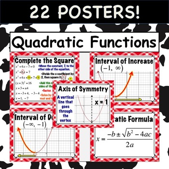 Preview of Quadratic Functions POSTERS