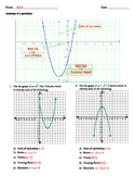 Quadratic Functions - Packet of Notes
