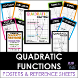 Quadratic Functions Posters & Reference Sheet