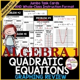Quadratic Functions Review Foldable Booklet | Jumbo Task Cards