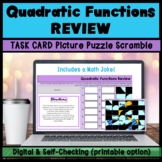 Quadratic Functions Review Task Cards Picture Puzzle 
