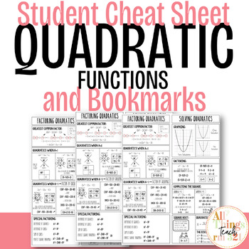 Preview of Quadratic Functions Student Cheat Sheet & Scaffold