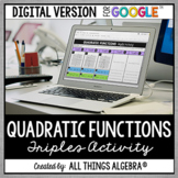 Quadratic Functions | Triples Activity (DIGITAL VERSION fo