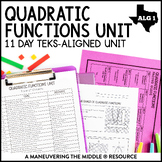 Quadratic Functions Unit | Graphing Quadratic Functions | 