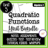 Quadratic Functions Unit Algebra 2 Curriculum
