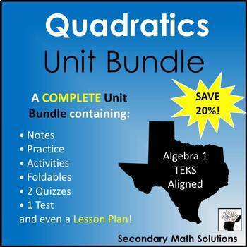 Preview of Quadratic Functions Unit Bundle - Algebra 1 Curriculum