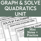 Quadratic Functions Unit - Mini Lessons - Practice Workshe