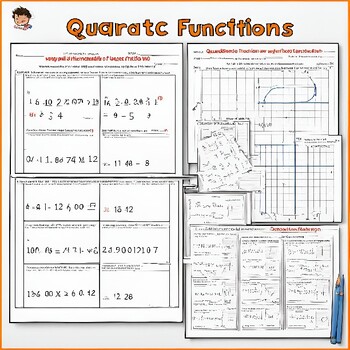 Preview of Quadratic Functions Worksheets Algebra 1