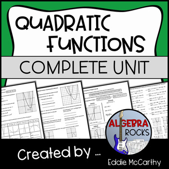 Preview of Graphs of Quadratic Functions Unit - Graphing Quadratics
