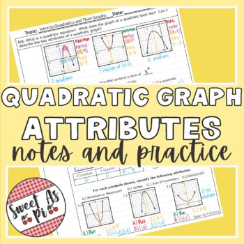 Preview of Quadratic Graph Attributes - Guided Notes and Practice
