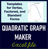 Quadratic Graph Maker (Excel Templates)- Standard, Vertex,