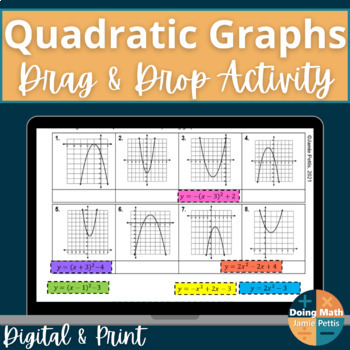 Preview of Quadratic Graphs Digital Drag and Drop Activity