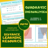 Quadratic Inequalities Algebra 2 Lesson +Worksheet +Answer