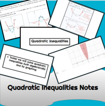 Preview of Quadratic Inequalities Notes Google Slides Algebra 2 