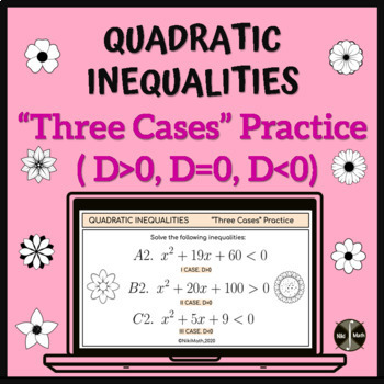 Preview of Quadratic Inequalities in One Variable - "Three Cases" Practice