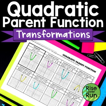 Preview of Quadratic Parent Function Transformations Freebie
