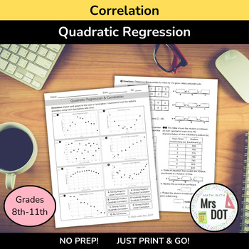 Preview of Quadratic Regression & Correlation | Algebra Activity