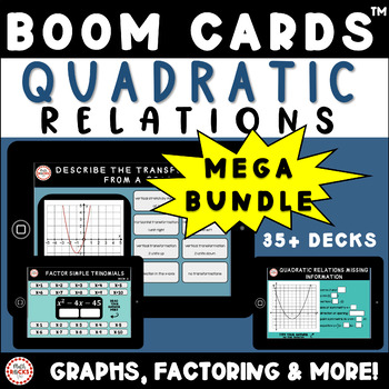 Preview of Quadratic Relations Factor Graph Complete The Square MEGA BUNDLE Boom Cards™