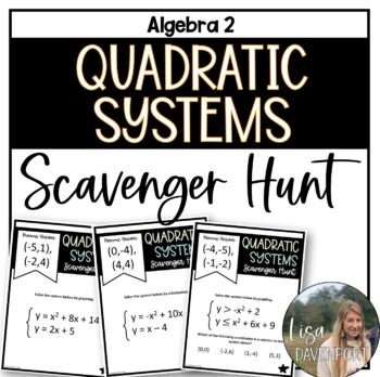 Preview of Quadratic Systems - Algebra 2 Scavenger Hunt