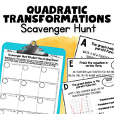 Quadratic Transformations Scavenger Hunt | Print and Go