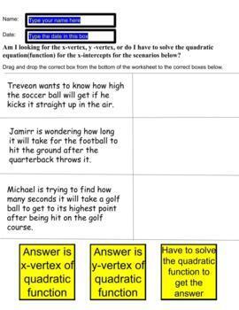 Preview of Quadratic Word Problems