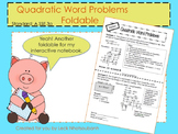 Quadratic Word Problems Foldable